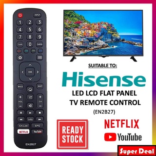 En2b27 HISENSE แผงแบน LED LCD สมาร์ททีวี รีโมตคอนโทรล เปลี่ยน Netflix Youtube (EN2B27)