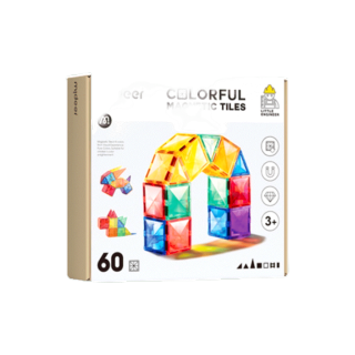 Mideer มิเดียร์ Colorful Magnetic Tiles 60pcs แม่เหล็กตัวต่อสีรุ้ง MD1142