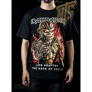 Iron Maiden Live Chapter เสิ้อยืดดำ เสื้อยืดชาวร็อค เสื้อวง New Type System  Rock brand Sz. S M L XL XXLเสื้อ