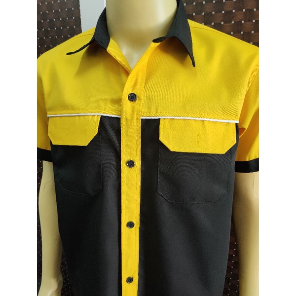 ภาพหน้าปกสินค้าเสื้อช่าง เสื้อช็อปช่าง ชุดช่าง สีดำเหลืองพร้อมส่ง จากร้าน shirt_shop01 บน Shopee