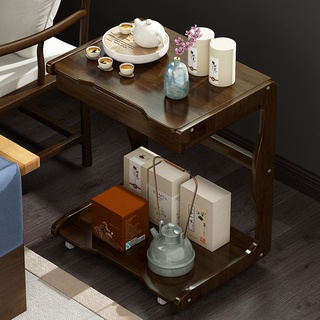 Solid wood tea table With wheels โต๊ะชาไม้เนื้อแข็งมีล้อ