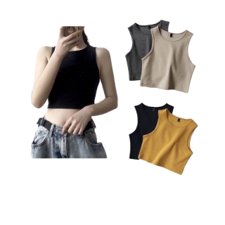 [P1]Croptop 30สี เสื้อครอปแขนกุด เนื้อผ้าเกรดดี