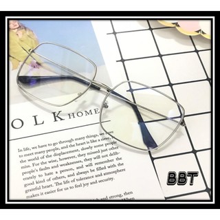 BBT แว่นตากรองแสงคอม กรอบสีเงิน กรองแสงมือถือ ถนอมสายตา แว่นกรองแสง กันยูวี 400 ทรงสีเหลี่ยม 6010S