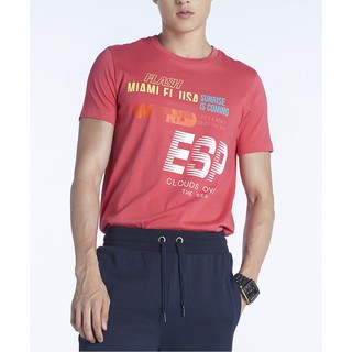 ESP เสื้อทีเชิ้ตลายกราฟฟิก ผู้ชาย สีชมพู | Graphic Tee Shirt | 3318