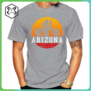 New 2021 เสื้อยืดแฟชั่นผู้ชายผ้าฝ้ายพิมพ์ลาย Arizona - Vintage Retro Cactus discount