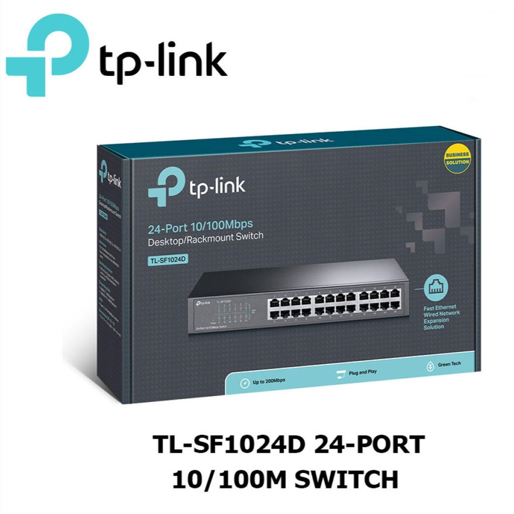 ภาพหน้าปกสินค้าSWITCH HUB (สวิตซ์ฮับ) TP-LINK (TL-SF1024D) Switching Hub 24 Port (11") 10/100Mbps RJ45 Ports จากร้าน hardware_corner บน Shopee