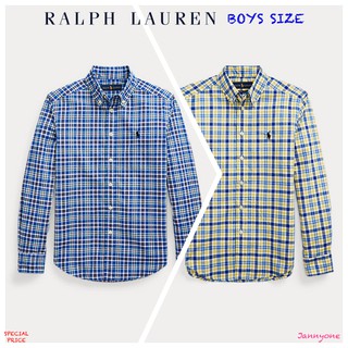 RALPH LAUREN PLAID COTTON POPLIN SHIRT ( BOYS SIZE 8-20 YEARS )