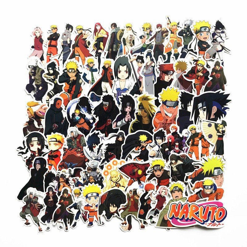 สติ๊กเกอร์ลายการ์ตูน-naruto-25-100-ชิ้น-คละลาย-กันน้ำ