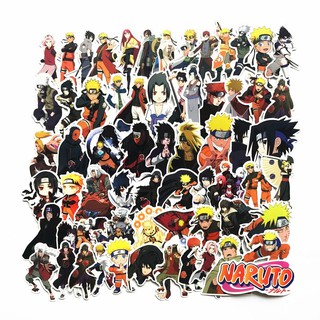 สติ๊กเกอร์ลายการ์ตูน Naruto 25-100 ชิ้น คละลาย กันน้ำ