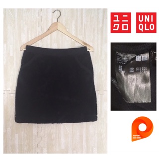 Uniqlo Fluffy Fleece Skirt สีดำ size M เอว26”-29”