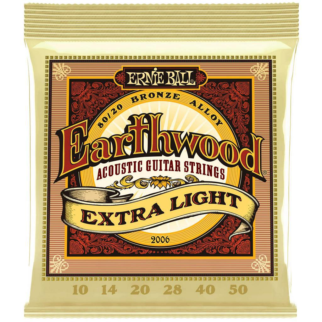 ภาพหน้าปกสินค้าERNIE BALL 2006 สายกีตาร์โปร่ง เบอร์ 10 100% รุ่น Earthwood (Extra Lights .010 - .050) ** Made in USA **