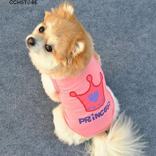 ภาพหน้าปกสินค้าเสื้อสัตว์เลี้ยง พิมพ์ลาย PRINCESS สีชมพู สำหรับสัตว์เลี้ยงขนาดเล็ก