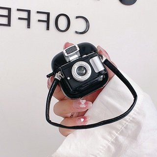 เคสป้องกันหูฟัง แบบนิ่ม ลายกล้อง 3D พร้อมสายคล้อง สําหรับ Xiaomi Redmi Buds 3 เคส redmi buds 3