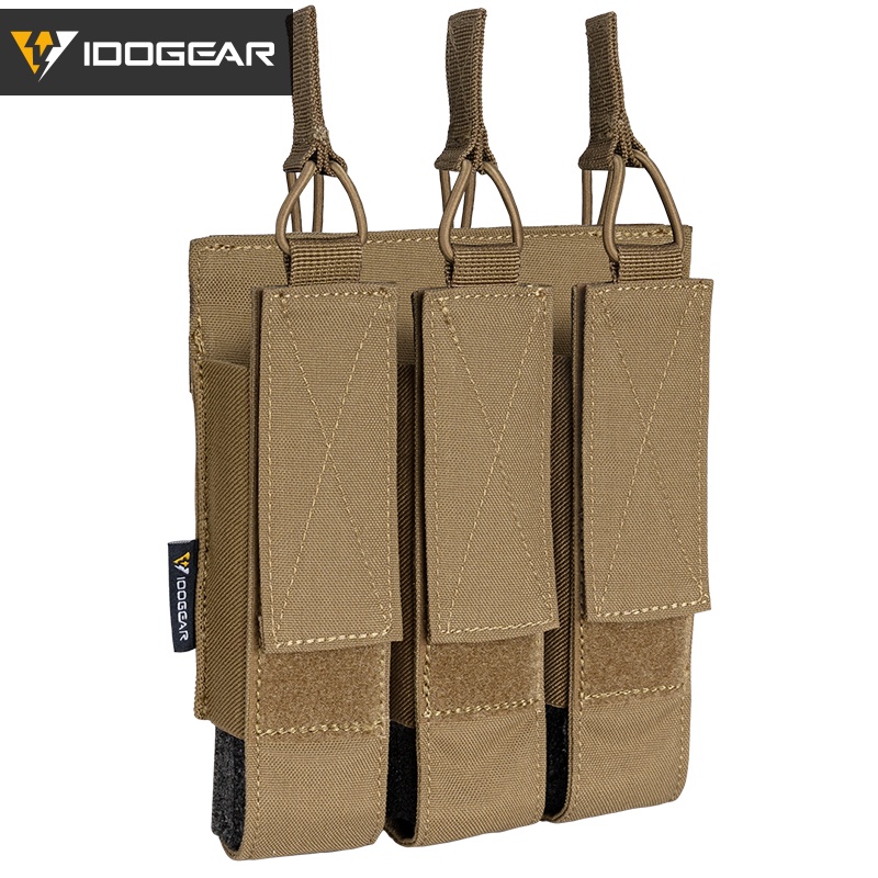 Pochette Triple Chargeur IDOGEAR - Tactique élastique Pour 308/556mm - Airsoft/Hunting