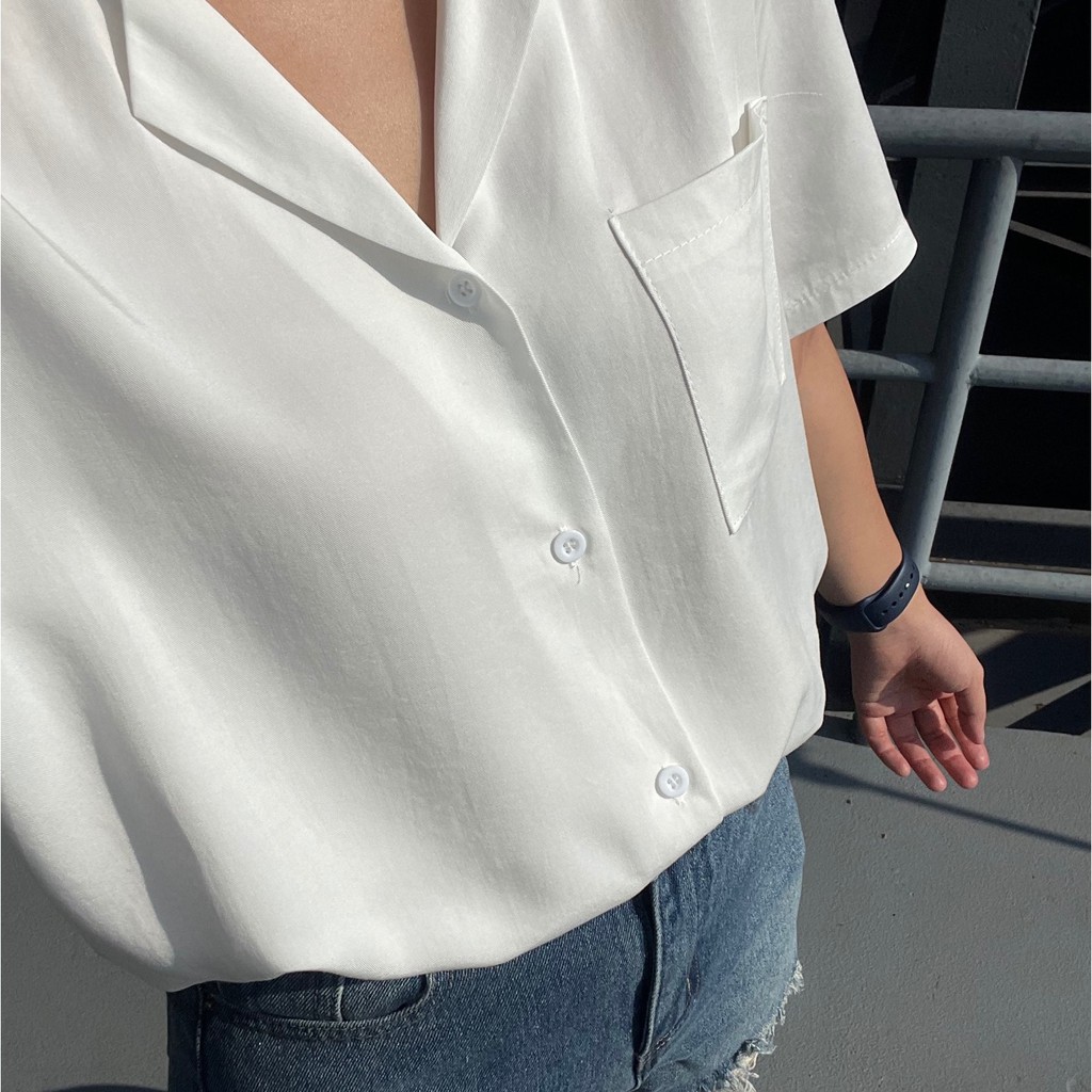 ภาพสินค้าUUUU shirt เสื้อเชิ้ตแขนสั้น เสื้อเชิ้ต เสื้อเชิ้ตสีขาว เสื้อเชิ้ตยูนิโคล เสื้อแขนสั้น จากร้าน pearkoh บน Shopee ภาพที่ 3