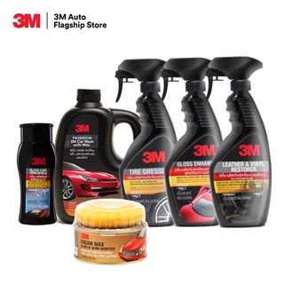 3M Set แชมพูล้างรถ ขนาด 1000 Ml. PN39000W + PN08889LT(กระจก) + PN39034LT + PN39040LT + PN39042LT + Cream wax แว๊กซ์เคลือบเงาสีรถ 220g.