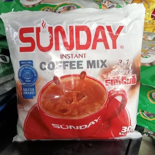 sunday instant coffee เครื่องดื่มกาแฟ 3in1 (25gx30sachets)