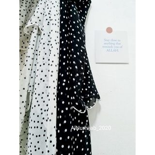 ผ้าคลุมชีฟองลาย Polka dot ขอบปักเวิร์คน่ารักๆ พร้อมส่งไซส์ M-L-Xl