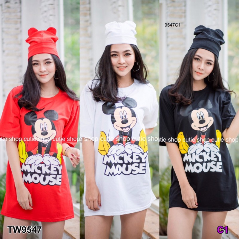 dress-oversized-เดรสสั้นสกรีน-mickey-mouse