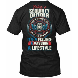 ROUND คอลูกเรือเสื้อยืด ลาย Proud Security Officer สําหรับผู้ชาย-4XL