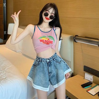 พร้อมส่ง🍑❗️เสื้อกล้ามชมพู น่ารักมาก สไตล์เกาหลี ใส่ไปทะเลคาเฟ่เก๋ๆ