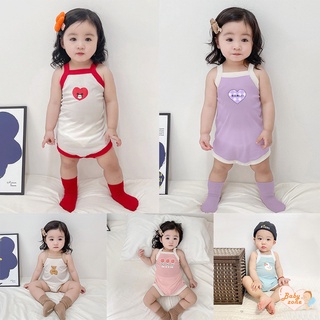 Babyzone ชุดนอนจั๊มสูท ผ้าเรยอน ลายวันพีซน่ารัก สไตล์ตะวันตก แฟชั่นสําหรับเด็ก 0-3 ปี