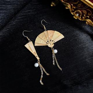 ภาพขนาดย่อของภาพหน้าปกสินค้าDOREEN Folding Fan Modeling Chinese Style Pendientes Fashion Accessories Long Tassel Dangle Earrings จากร้าน doreen.th บน Shopee
