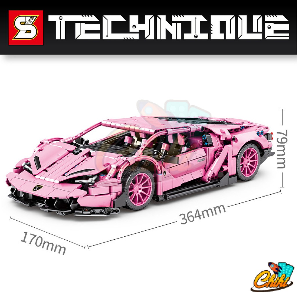 ชุดตัวต่อ-sy8609-แลมโบกินี่-lamborghini-สีชมพู-จำนวน-1-294-ชิ้น