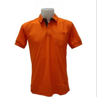 สินค้า UP101 เสื้อโปโลชาย สีส้ม ปกเชิ๊ตทูโทน ใส่เท่ห์เข้ารูป ใส่สบาย ระบายอากาศดี 📮 มีบริการเก็บเงินปลายทาง