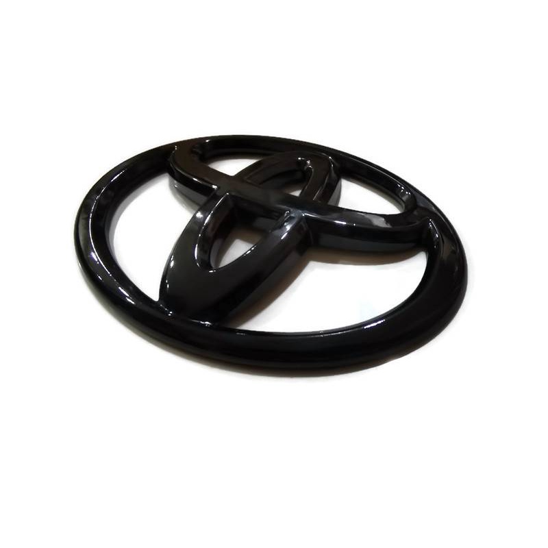 ป้ายโลโก้-toyota-สีดำเงาขนาด-13-x-9cm-มีกาวสองหน้าแปะด้านหลังสำหรับ-tiger-yaris-fortuner-commuter-ราคาถูกที่สุด