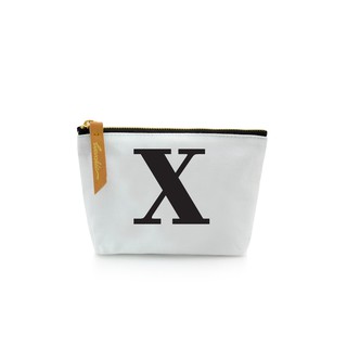 กระเป๋าผ้าลายอักษร ALPHABET  Pouch Coin Bag  WHITE  X