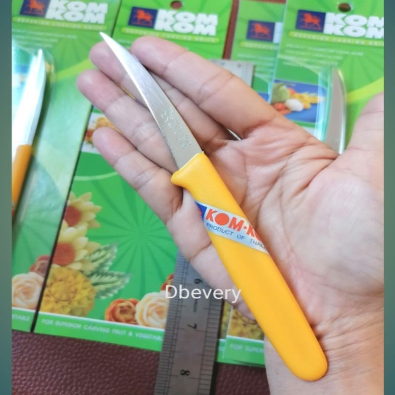 แท้-komkomมีดแกะสลัก-มีดคว้าน-ใบมีด3นิ้ว-คมดี-บางโค้งเรียว-เหมาะมือ