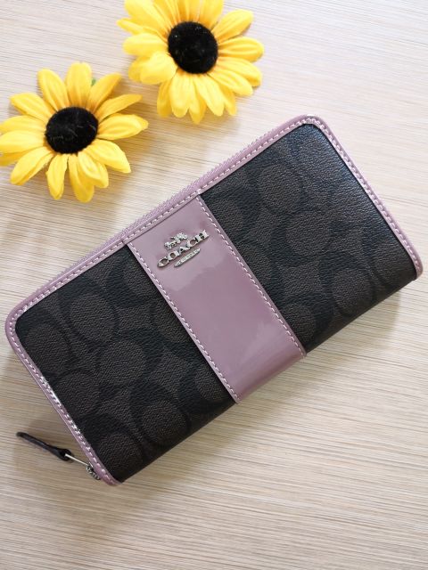 พร้อมส่ง-coach-wallet-ของแท้-ซิบรอบ