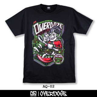 Overdose T-shirt เสื้อยืดคอกลม สีดำ รหัส AQ-02(โอเวอโดส)
