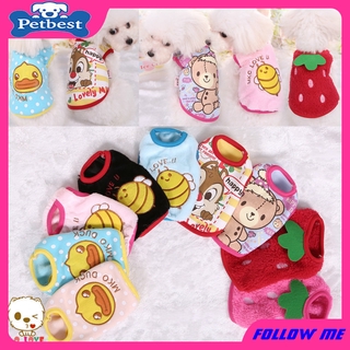 ★〓PetBest〓★Teddy Cartoon Pet Clothes Dog Puppy Clothes Plus Fleece Sweater Dog Clothes Shirt Cat Pullover
