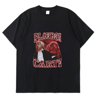 เสื้อยืดโอเวอร์ไซส์เสื้อยืดแขนสั้น ทรงหลวม พิมพ์ลายนักร้อง Rap Playboi Carti สไตล์ฮิปฮอป แฟชั่นฤดูร้อน สําหรับผู้ชาย 202