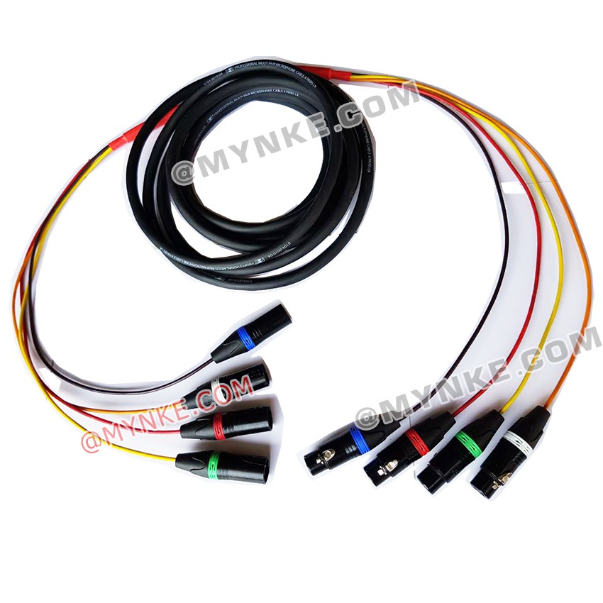 สายมัลติคอร์4คอร์ สัญญาณเสียง 10เมตร พร้อมหัว XLR ผู้-เมียAUDIO CABLE ...