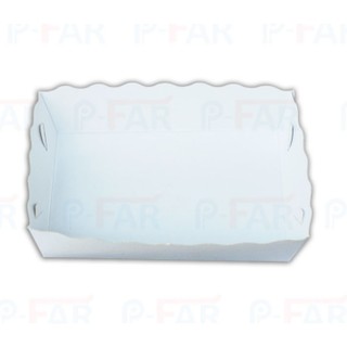 (100 ใบ) ถาดกระดาษ ถาดขนมปังแบนกลาง ขนาด 4 x 6 นิ้ว เคลือบในพิเศษ (แบบไม่ขึ้นรูป) TC084_INH102