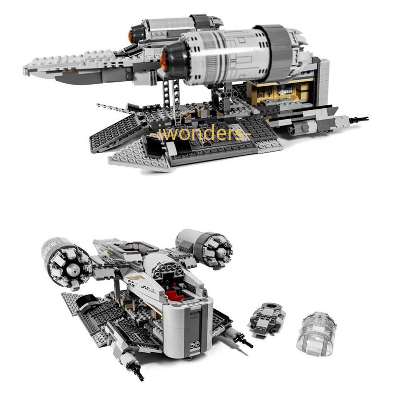 75292,The Razor Crest,บล็อกตัวต่อ,ยานอวกาศMandalorian,IG-11,Baby Yoda ...