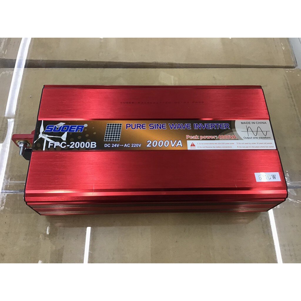 ราคาและรีวิวSUOER PURE SINE WAVE INVERTER รุ่น FPC-2000VA 12/24V , 2000 วัตต์ เพียวไซน์ เครื่องแปลงไฟแบตเตอรี่เป็นไฟบ้าน