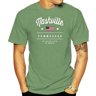 เสื้อยืดผ้าฝ้ายพรีเมี่ยม เสื้อยืดแขนสั้นลําลอง ผ้าฝ้าย พิมพ์ลาย Nashville Tennessee Usa สไตล์วินเทจ แฟชั่นสําหรับผู้ชาย