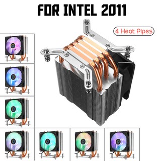 พัดลมระบายความร้อน CPU ท่อทองแดง 4 ท่อ ขนาด 90 มม. พร้อมไฟ RGB สําหรับ Intel LGA 2011