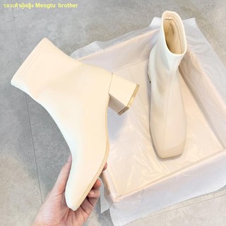 สินค้า 💖จัดส่งทันที💖รองเท้าบูท รองเท้าบูทสั้น ผู้หญิง ส้นหนา ส้นกลาง 2021 รองเท้าบูทใหม่ รองเท้าบู๊ทแบบบาง รองเท้าบูทมาร์ติน