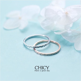 s925 Chicy ring แหวนเงินแท้ แบบเรียบง่าย ใส่สบาย เป็นมิตรกับผิว
