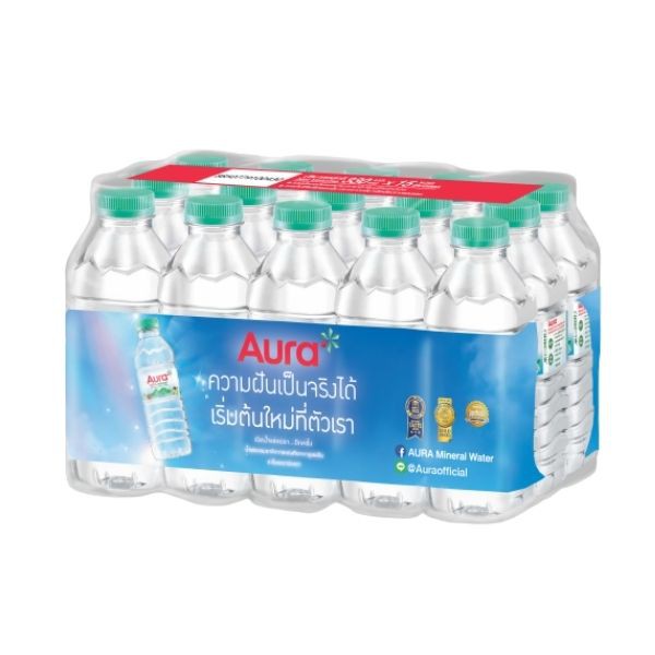 ภาพหน้าปกสินค้าAura น้ำดื่มออร่า 330ml แพ็ค 15 ขวด จากร้าน supermarket บน Shopee