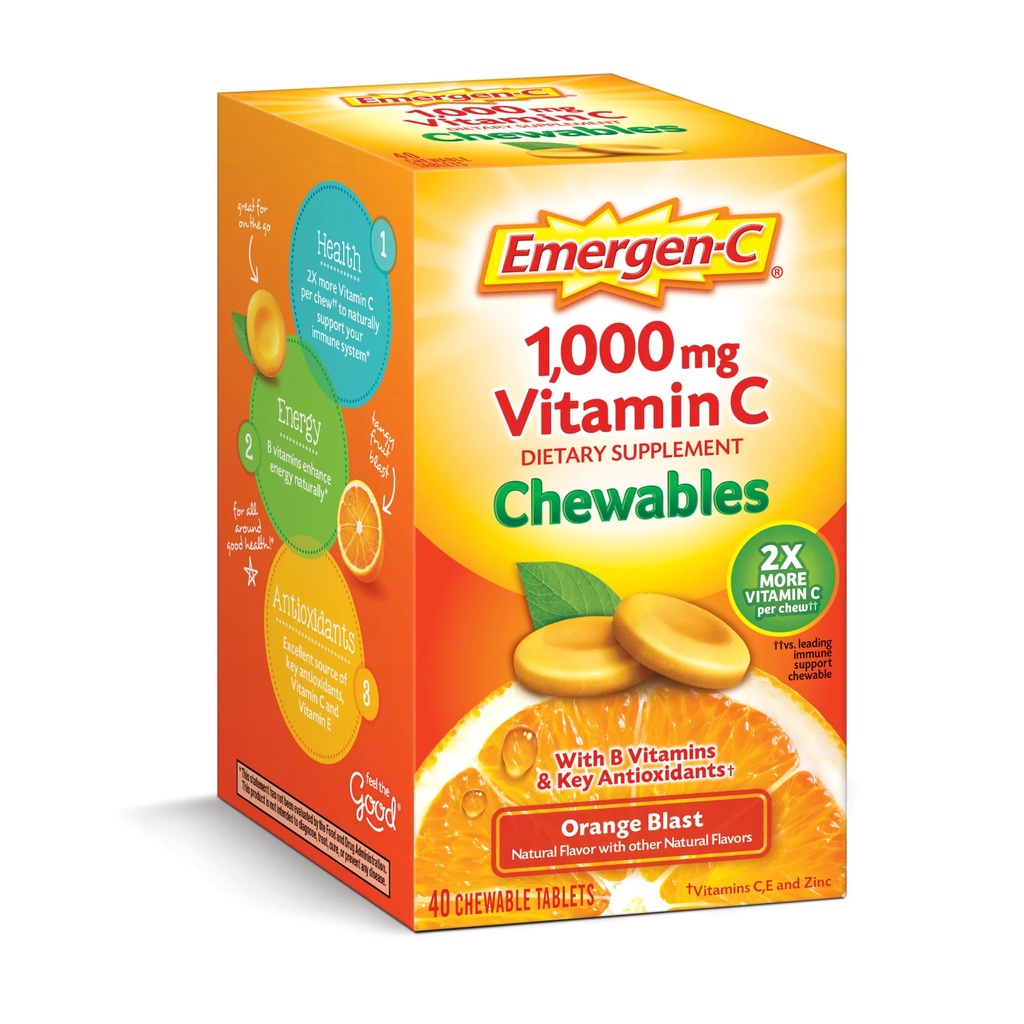 วิตามินซีแบบเคี้ยว EmergenC Vitamin C Dietary Supplement Chewables