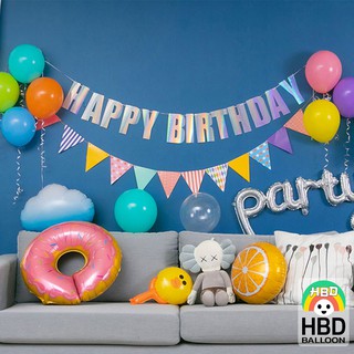 ภาพขนาดย่อของภาพหน้าปกสินค้าธงวันเกิด HAPPY BIRTHDAY ฟอนต์หน้า จากร้าน hbdballoons บน Shopee ภาพที่ 5