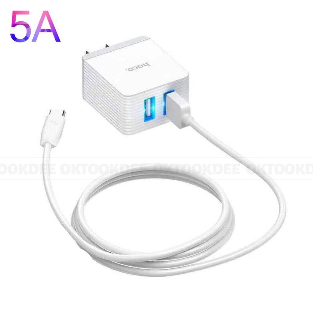 ถูกที่สุด-hoco-c22b-plus-5a-ชาร์จเร็ว-1-usb-10v-5a-หัวชาร์จ-ชุดชาร์จของแท้100-รับประกัน