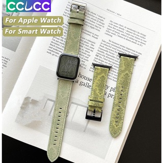 Cclcc สายนาฬิกาข้อมือหนัง สําหรับ Apple watch Series 7 38 มม. 40 มม. 42 มม. 44 มม. 41 มม. 45 มม. iwatch SE 6 5 4 3