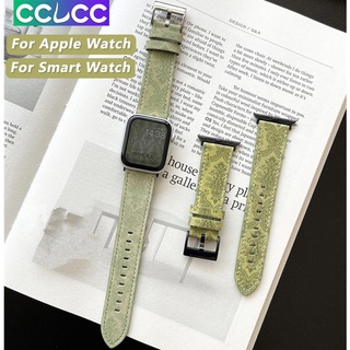 Cclcc สายนาฬิกาข้อมือหนัง สําหรับ Apple watch Series 7 38 มม. 40 มม. 42 มม. 44 มม. 41 มม. 45 มม. iwatch SE 6 5 4 3